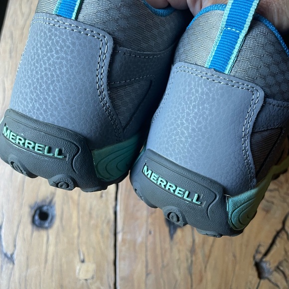 Merrell Kids Boots Velcro Closure Size 4M Blue Grey - Picture 6 of 11